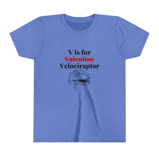 V is for Velociraptor Youth Short Sleeve Tee